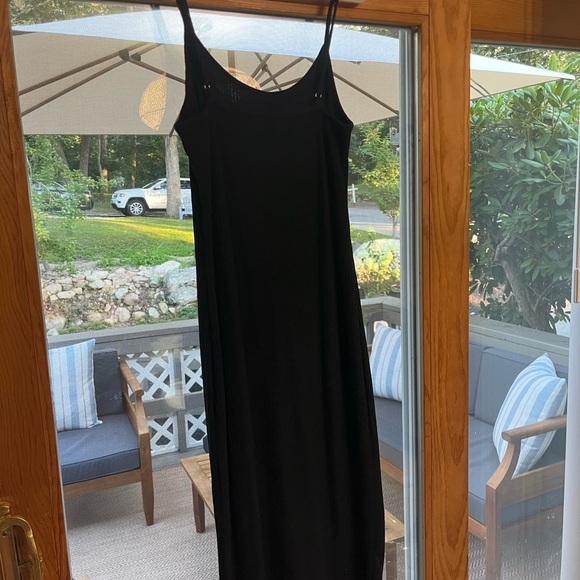 PINK LILY, MIDI Dress, Button Detail Ribbed, Black - Picture 2 of 6